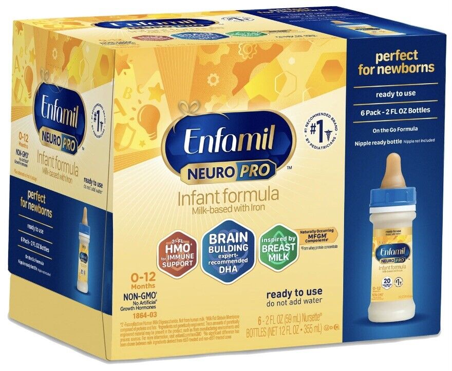 Enfamil NeuroPro Ready to Feed, Ready to Use Infant Formula Bottles with Iron - 36 pack